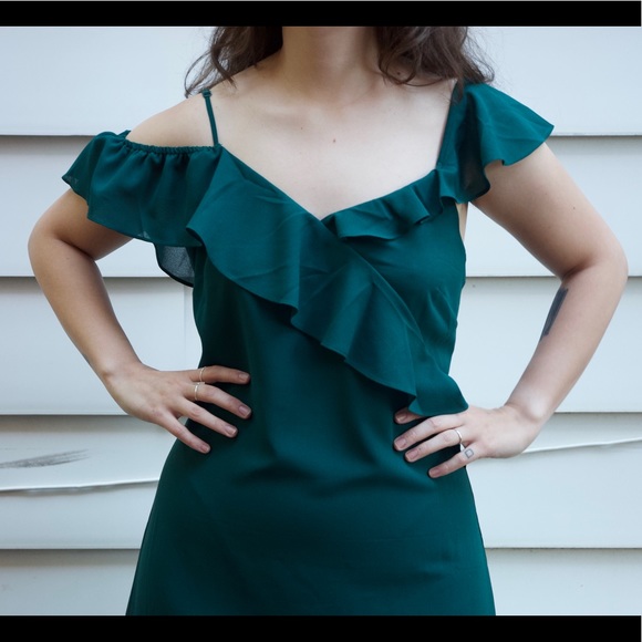 NWOT Emerald Ruffled Dress - Picture 5 of 5